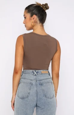 Shirts & Blouses | White Fox Boutique Watching Out For You Crop Mocha brown
