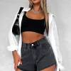 Denim | White Fox Boutique We Don't Talk Denim Shorts Acid Wash black