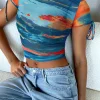 Shirts & Blouses | White Fox Boutique Weekend Fling Mesh Top Twilight Splash blue