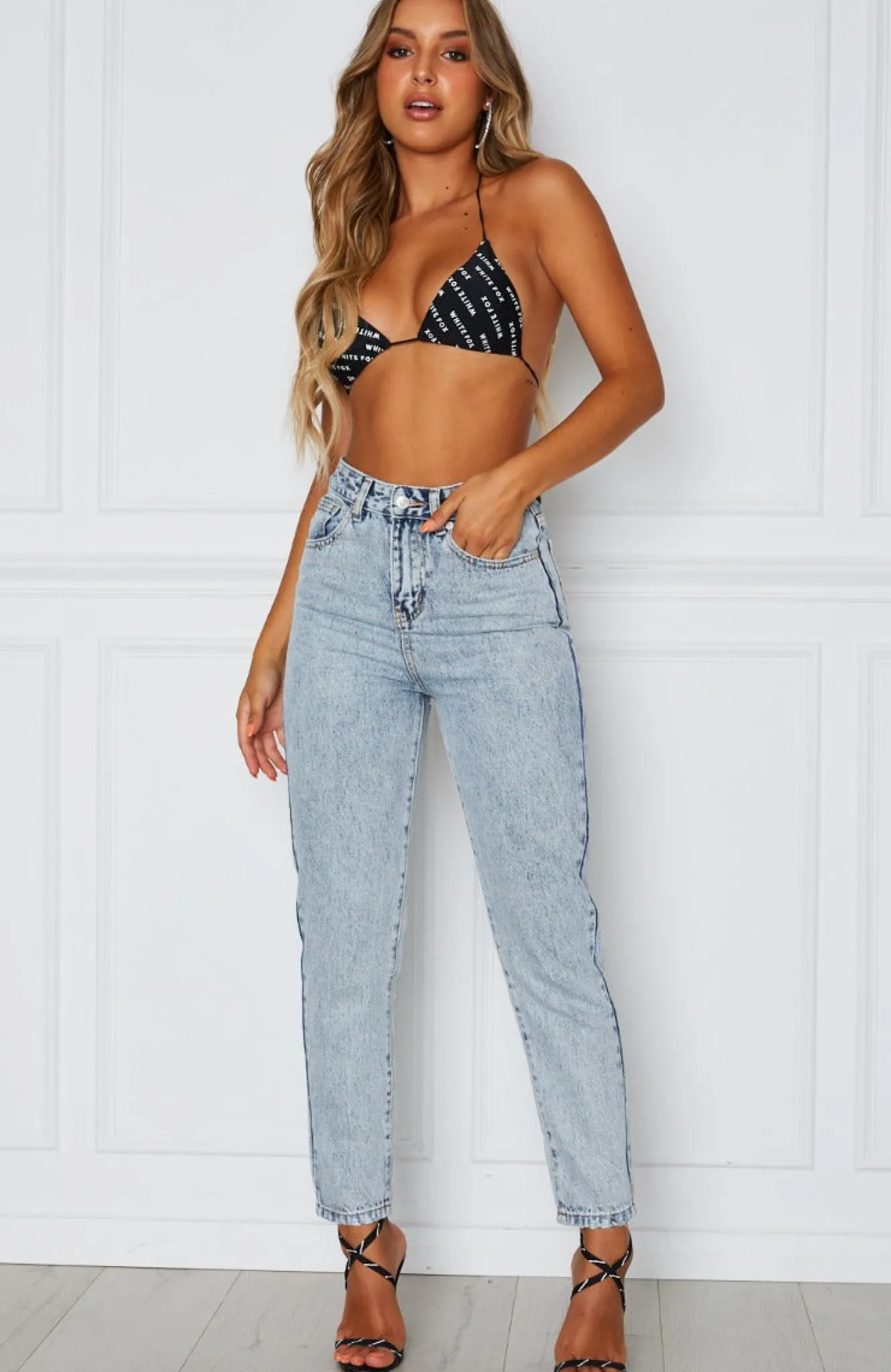 Denim | White Fox Boutique What Goes Around Boyfriend Jeans Washed Denim blue