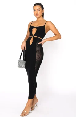 Restocked | White Fox Boutique Who Do You Love Midi Dress black