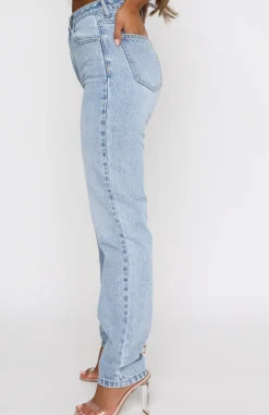 Pants | White Fox Boutique Who's That Girl Straight Leg Denim Jeans Washed blue