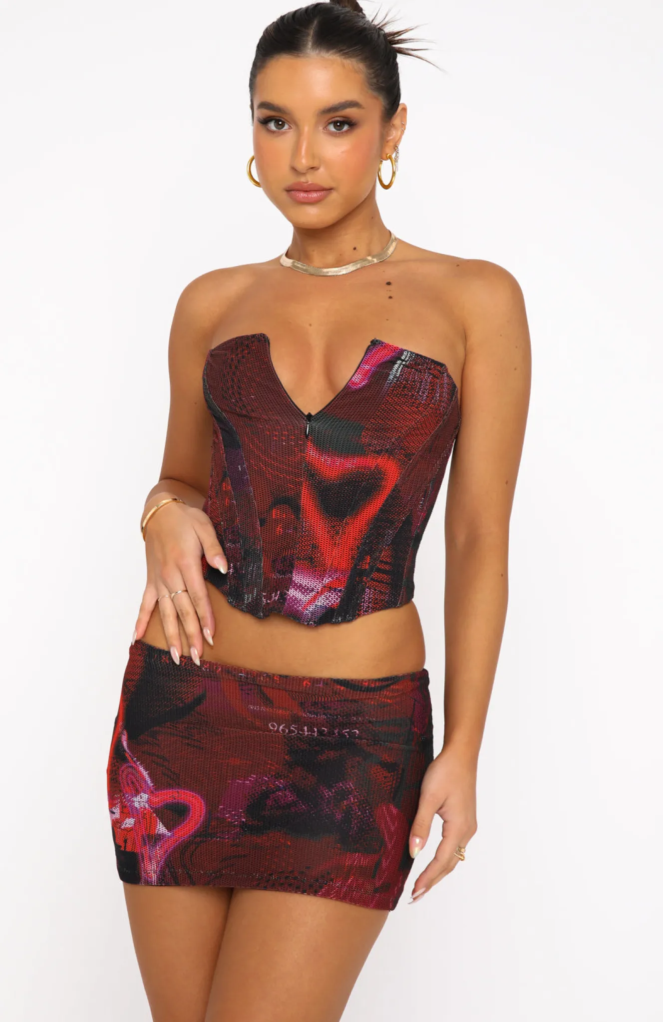 Shirts & Blouses | White Fox Boutique Won't Take The Blame Mesh Bustier Euphoria red