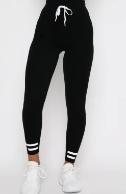 Leggings | White Fox Boutique Work It Out Leggings White Stripe black