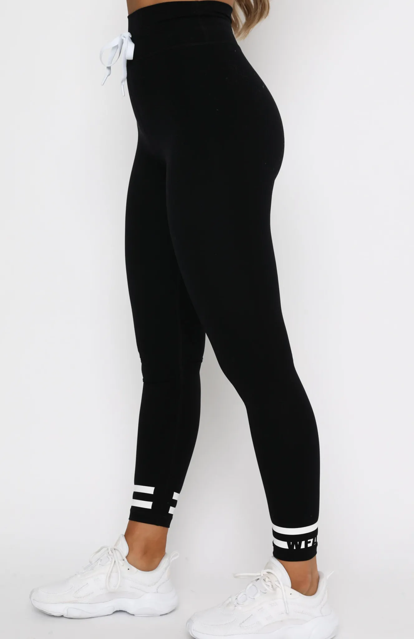 Leggings | White Fox Boutique Work It Out Leggings White Stripe black