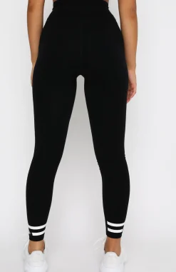 Leggings | White Fox Boutique Work It Out Leggings White Stripe black