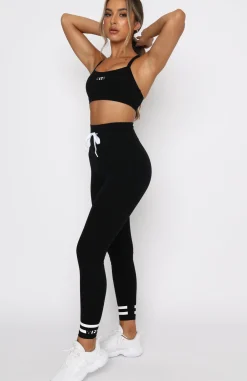 Leggings | White Fox Boutique Work It Out Leggings White Stripe black