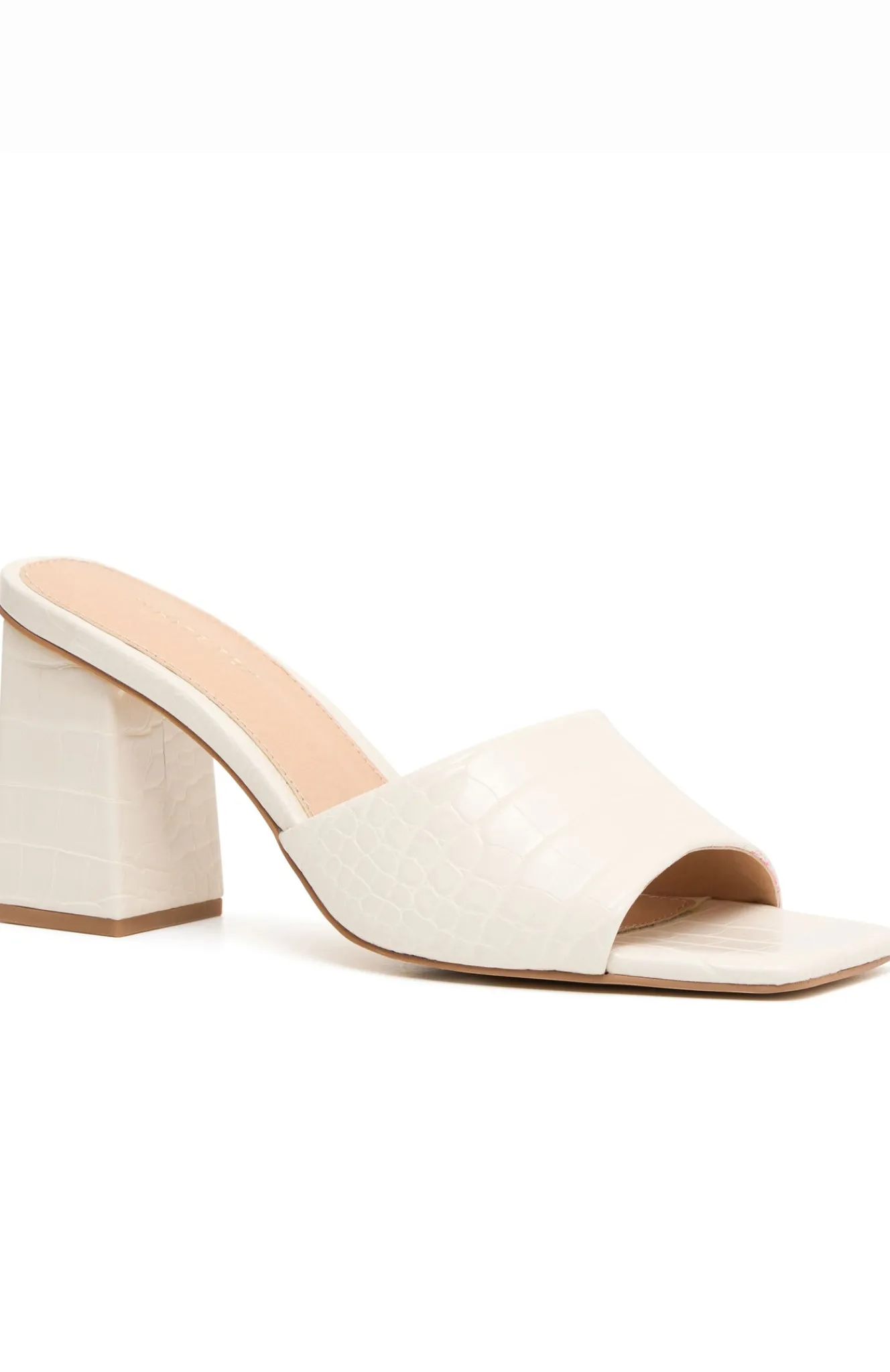Heels | White Fox Boutique Yara Mules Cream Croc PU white