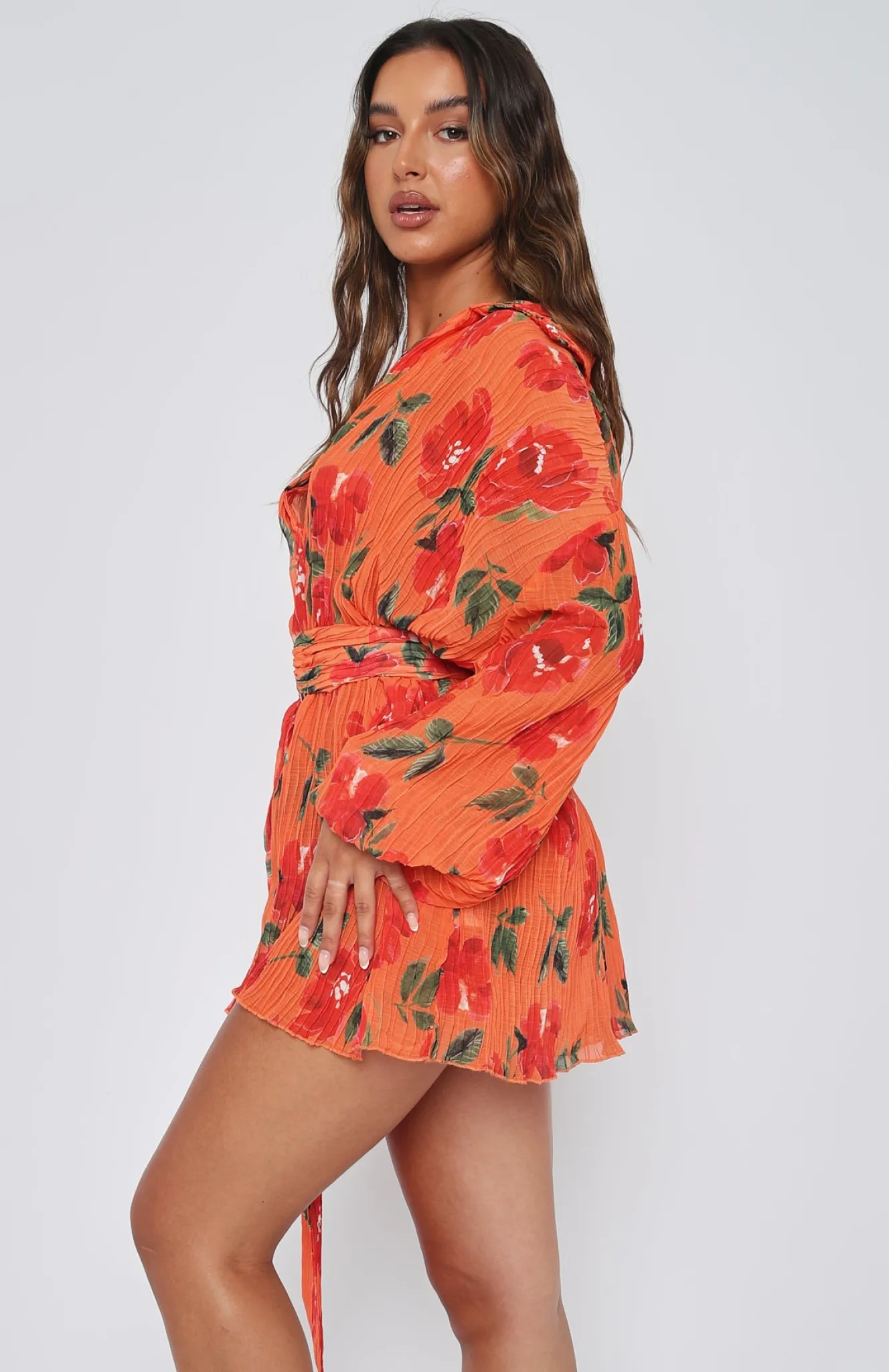 Long Sleeve Dresses | White Fox Boutique You Drive Me Crazy Long Sleeve Mini Dress Spicy Rose orange