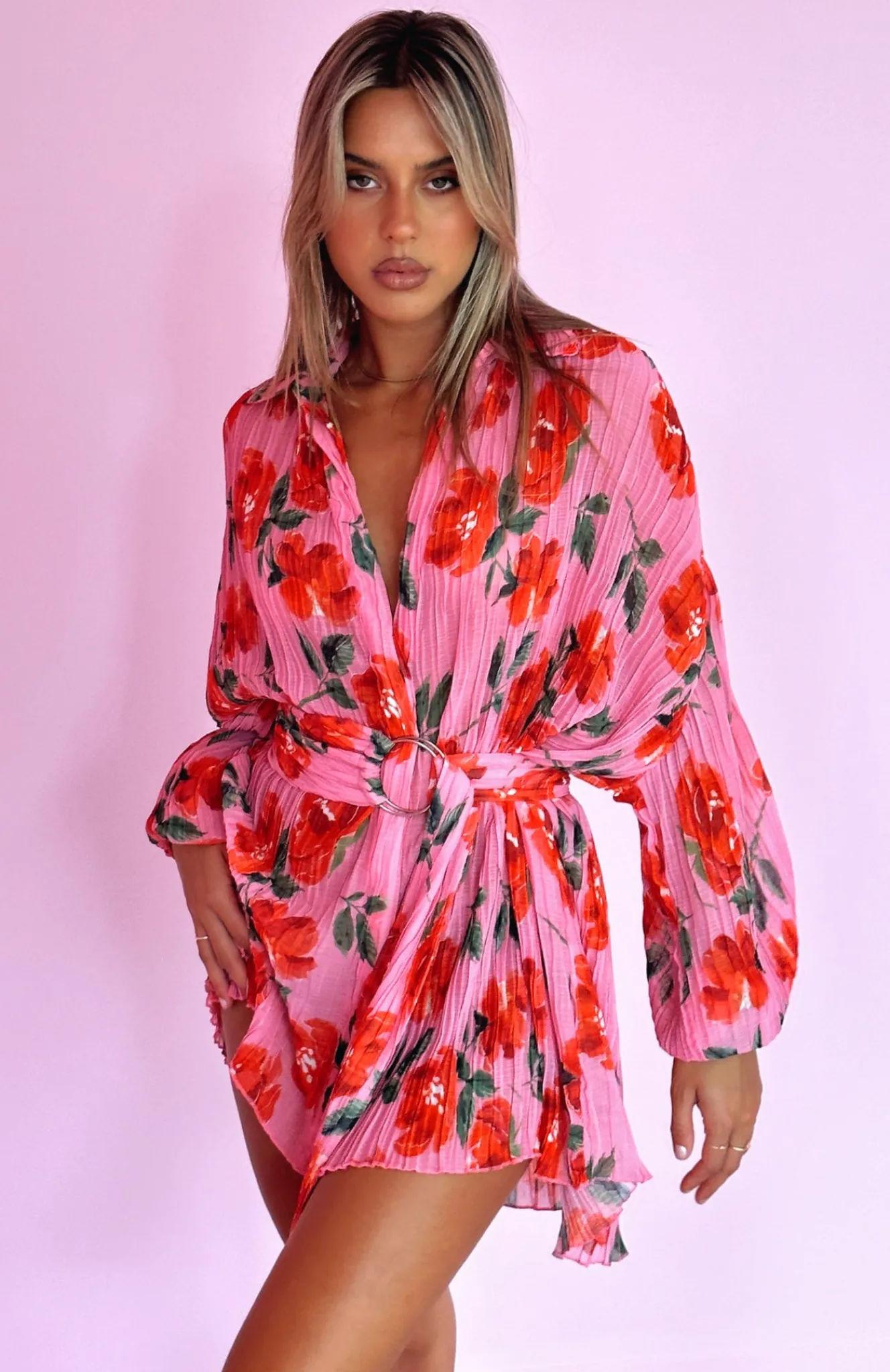 Long Sleeve Dresses | White Fox Boutique You Drive Me Crazy Long Sleeve Mini Dress Rose pink