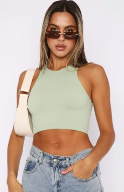 Shirts & Blouses | White Fox Boutique Your Vibe Seamless Tank Sage green