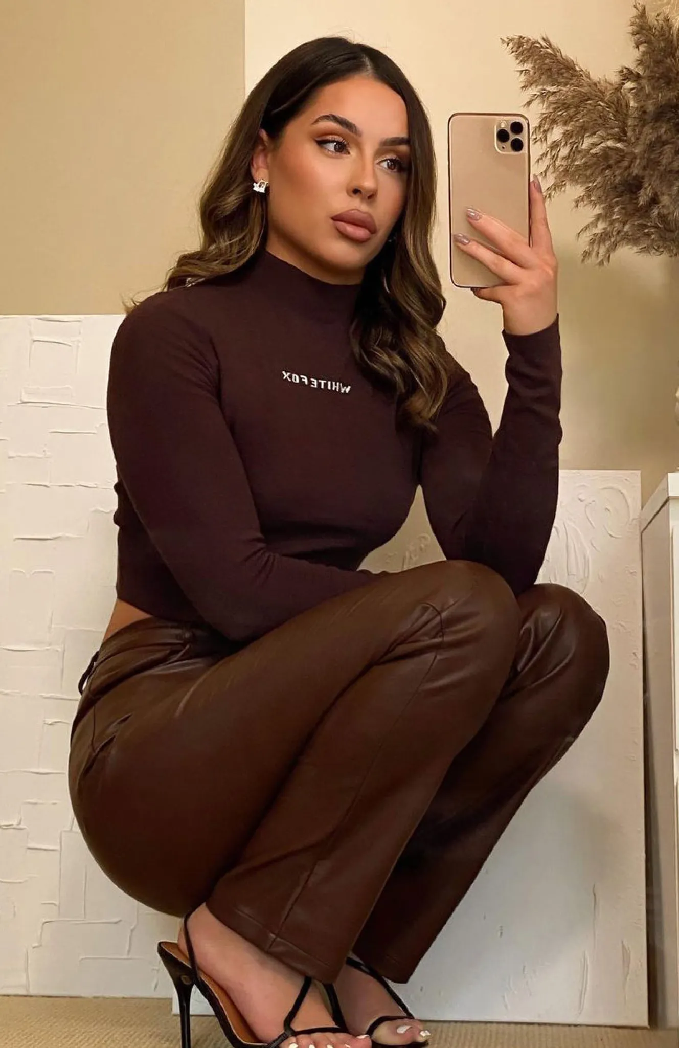 Pants | White Fox Boutique You've Got It PU Pants Chocolate brown